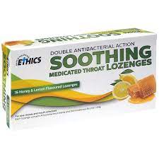 Ethics Soothing medicated throat lozenges Honey and Lemon